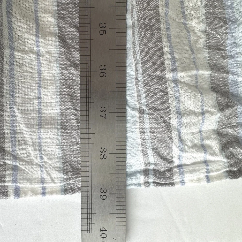 Madison Grey Coastal Cottage Blue Striped Cotton Ruffles Smocked Midi Dress Sz S - Picture 7 of 10